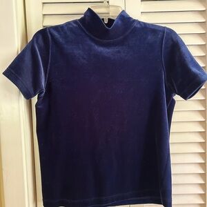 Pierre Cardin Navy Velvet Top